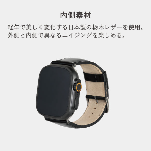 [HAGAN]Antique Glass Leather Watchband