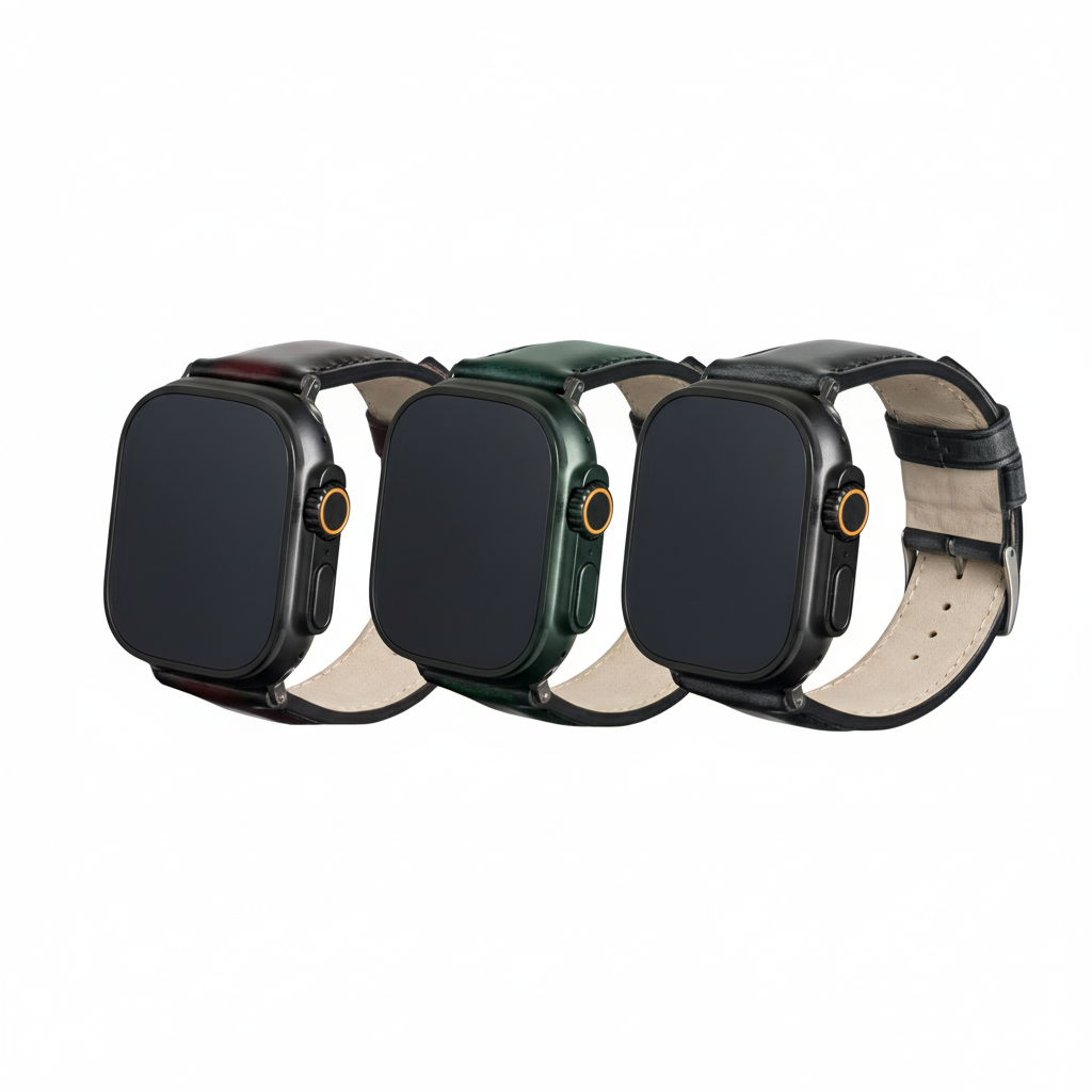 [HAGAN]Antique Glass Leather Watchband