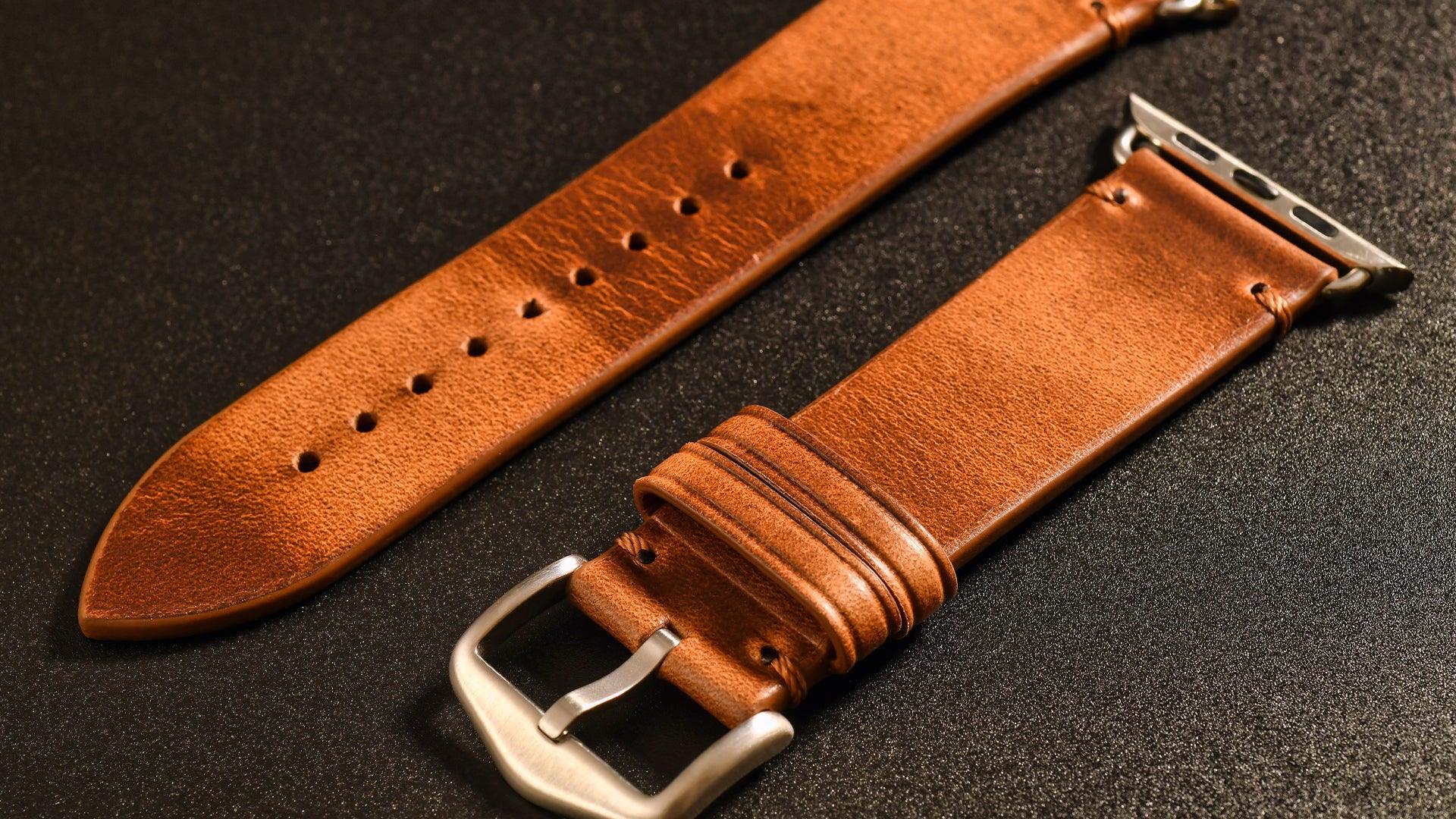 アップルウォッチ バンド ベルト レザー ホーウィン レザー 革 本革  apple watch series 10 9 8 ultra 7 SE 6 5 4 3 42 41 40 38mm 49 46 45 44 42 mm 革 ブラウン 茶 ブランド スーツ  プレゼント ギフト 父の日 誕生日 ペア  30代 40代 50代 60代 りんご堂 OBLAVVA オブラバ